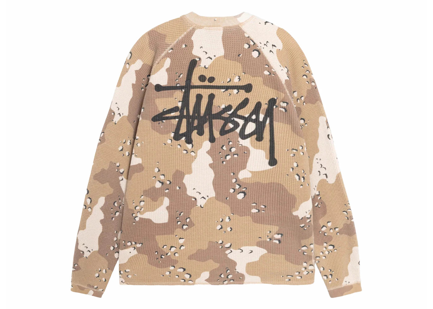 T-shirt thermique à manches longues Stussy Raglan, motif camouflage désert