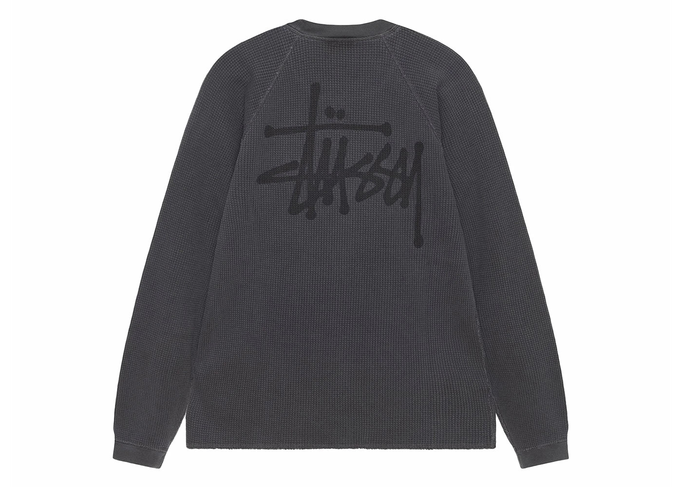Stussy Raglan Thermal L/S Crew-Washed Black