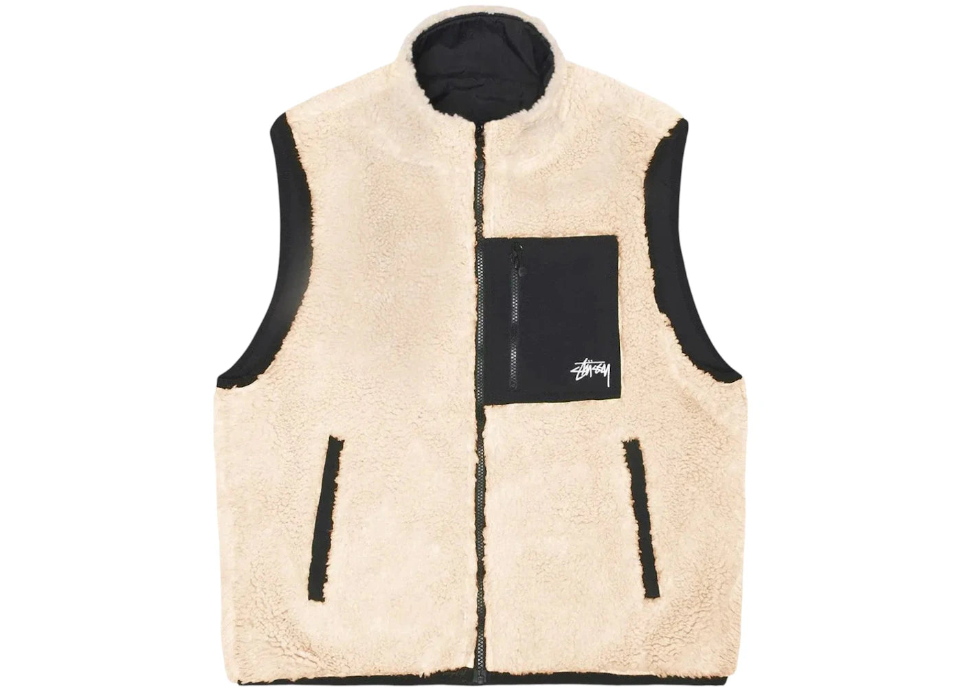Gilet réversible Stussy Sherpa beige