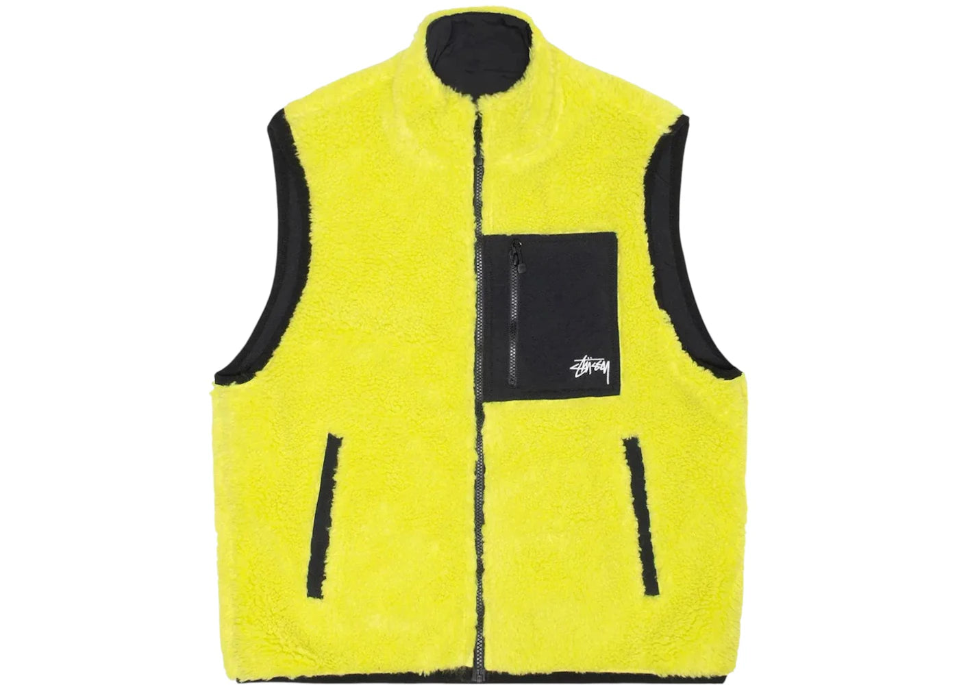 Gilet réversible Stussy Sherpa - Citron vert