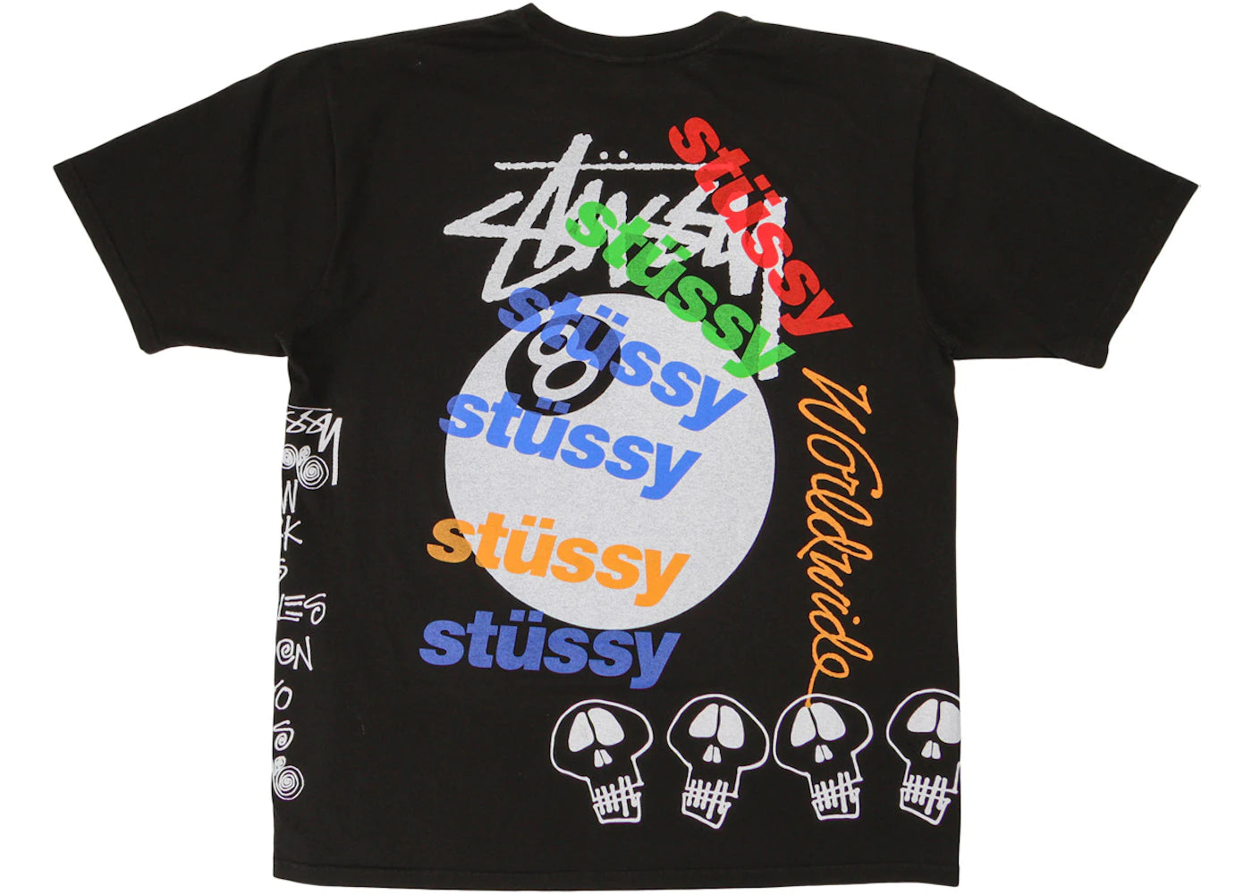 T-shirt Stussy Test Strike teint aux pigments - Noir