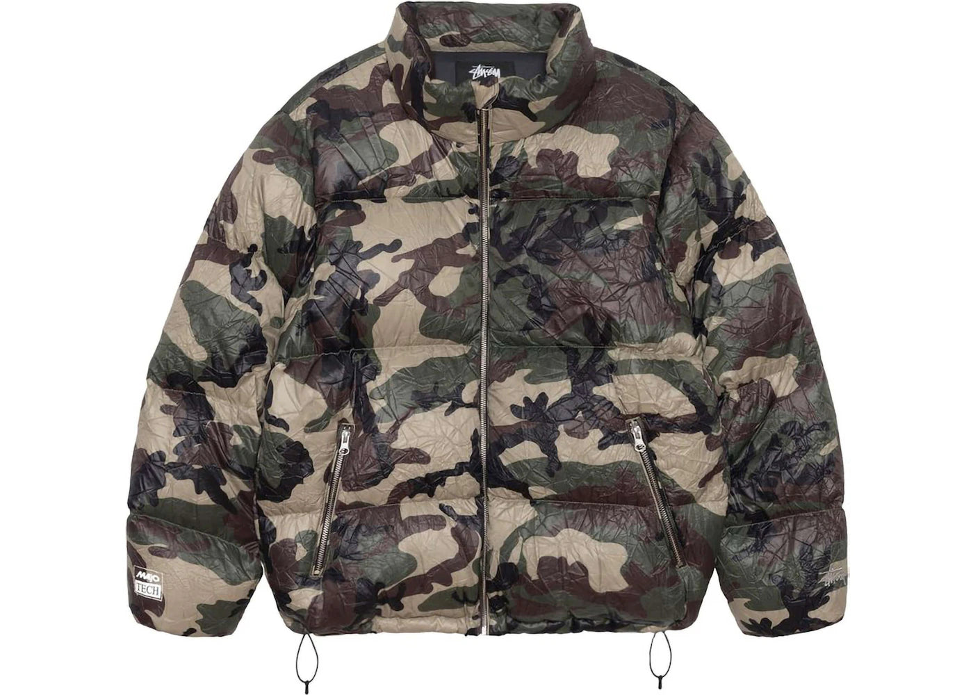 Doudoune Stussy en nylon froissé - Camouflage forêt