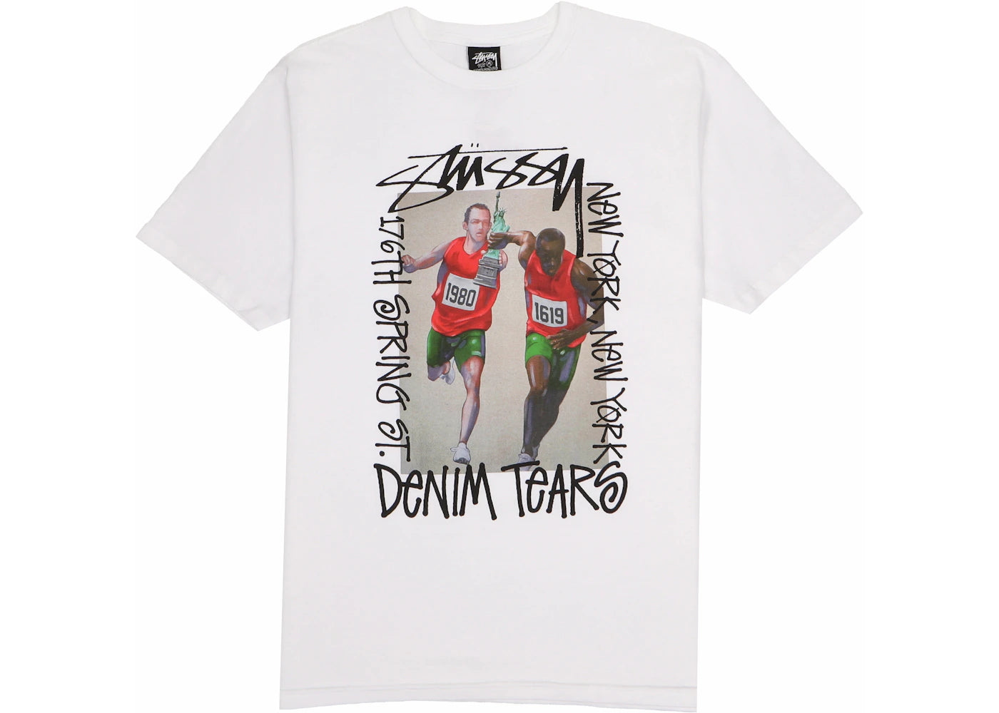 Stussy x Denim Tears Pass The Baton T-shirt-White