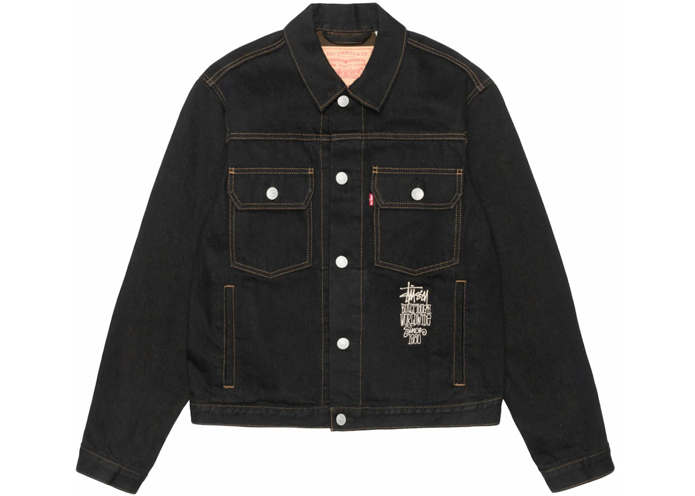 Veste trucker Stussy x Levi's Crispy Rinse - Noir/Marron