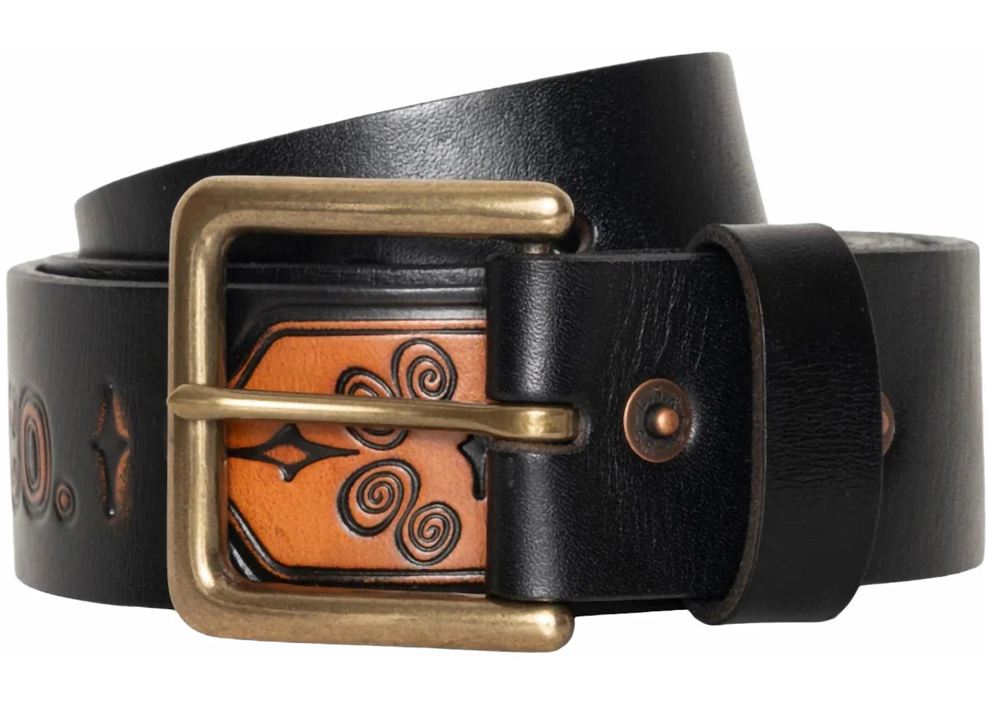 Ceinture Stussy x Levi's en cuir embossé noir