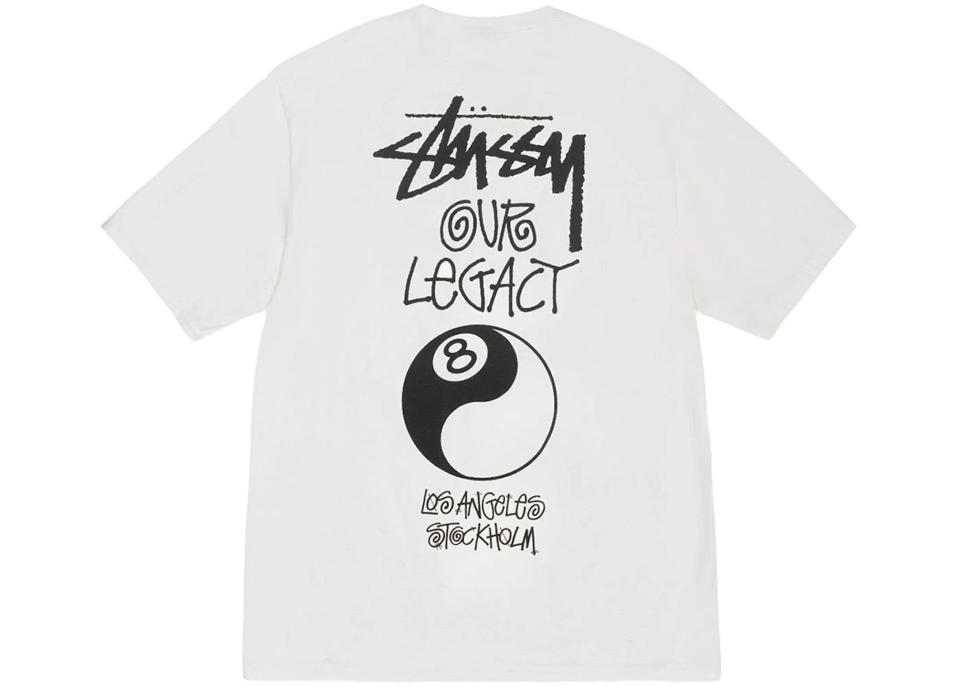Stussy x Our Legacy Work Shop 8 Ball Yin Yang Pigment Dyed Tee-Natural