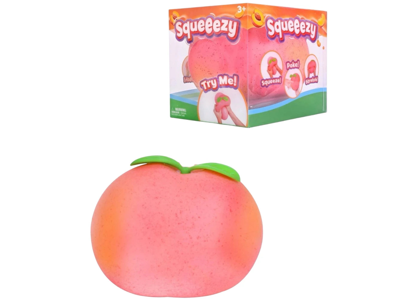 Sunny Days Entertainment Squeezy Peach Sensory Fidget Toy - main view