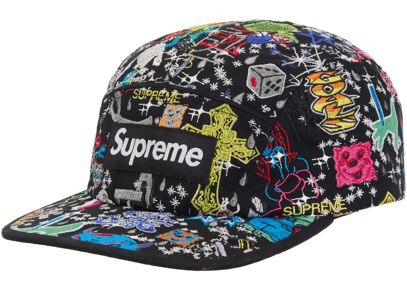 Supreme AOI Embroidered Camp Cap-Black