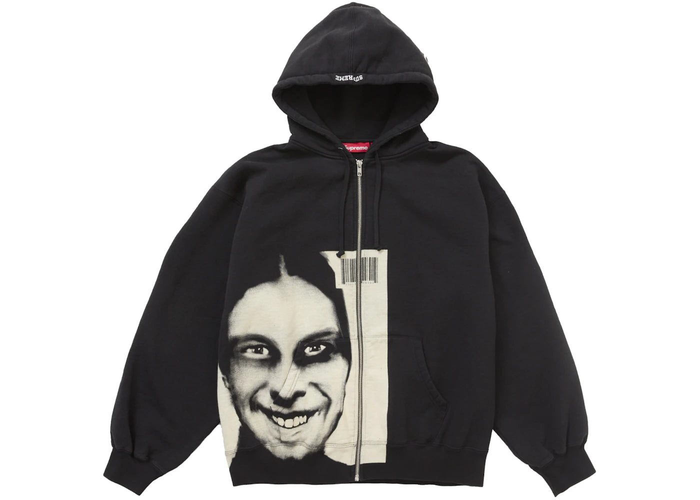 Supreme Aphex Twin Zip Up Hooded Sweatshirt-Black