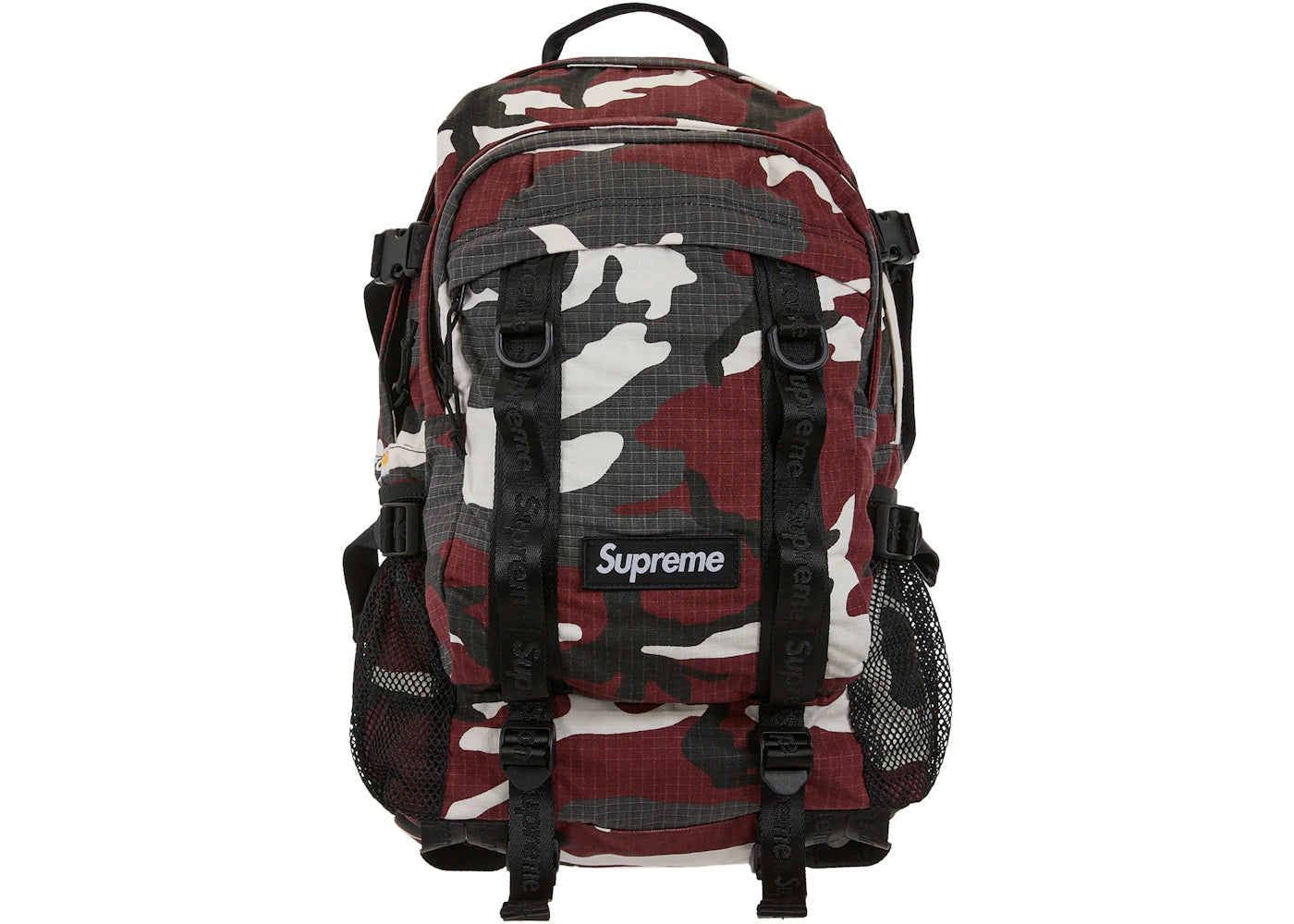 Supreme Logo Backpack Red Camo - main view