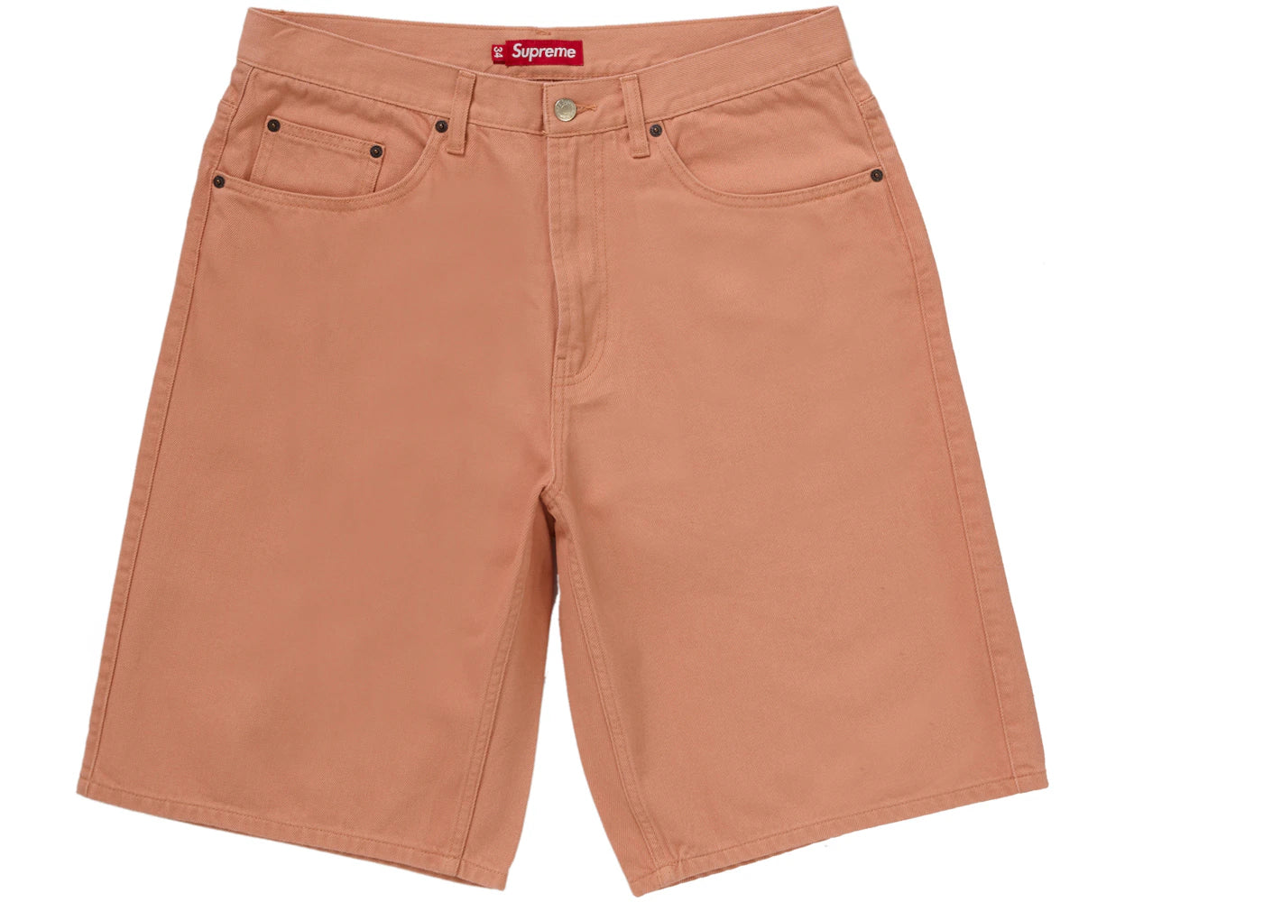 Short en jean baggy Supreme couleur pêche poudrée