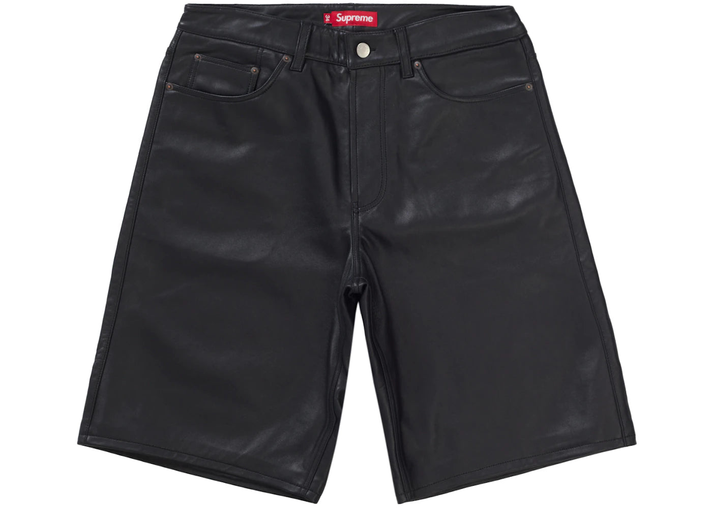 Short en cuir ample noir Supreme