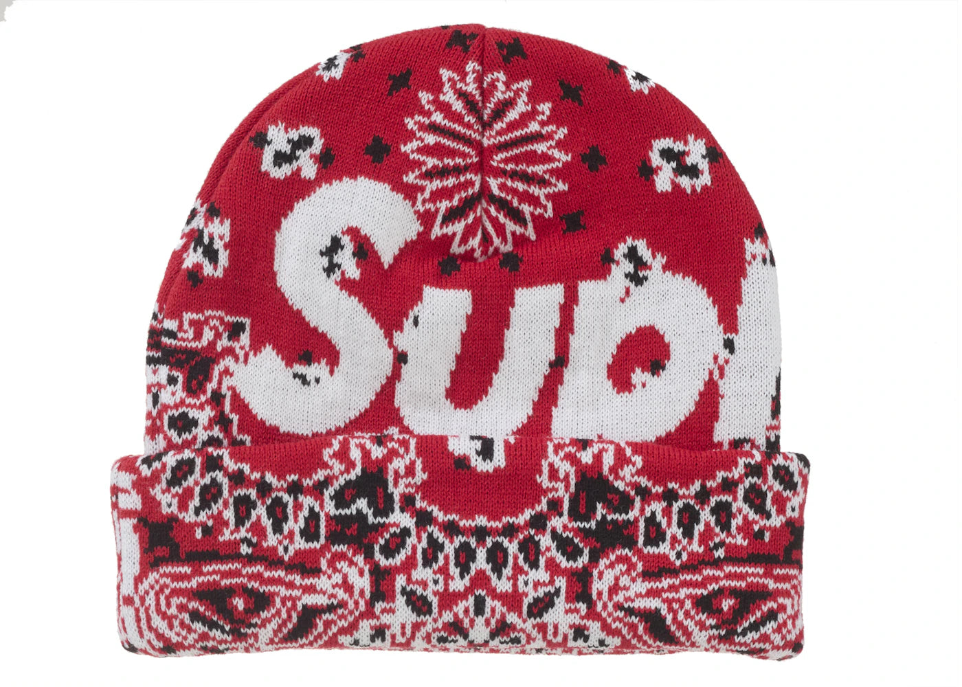 Supreme Bandana Big Logo Beanie-Red