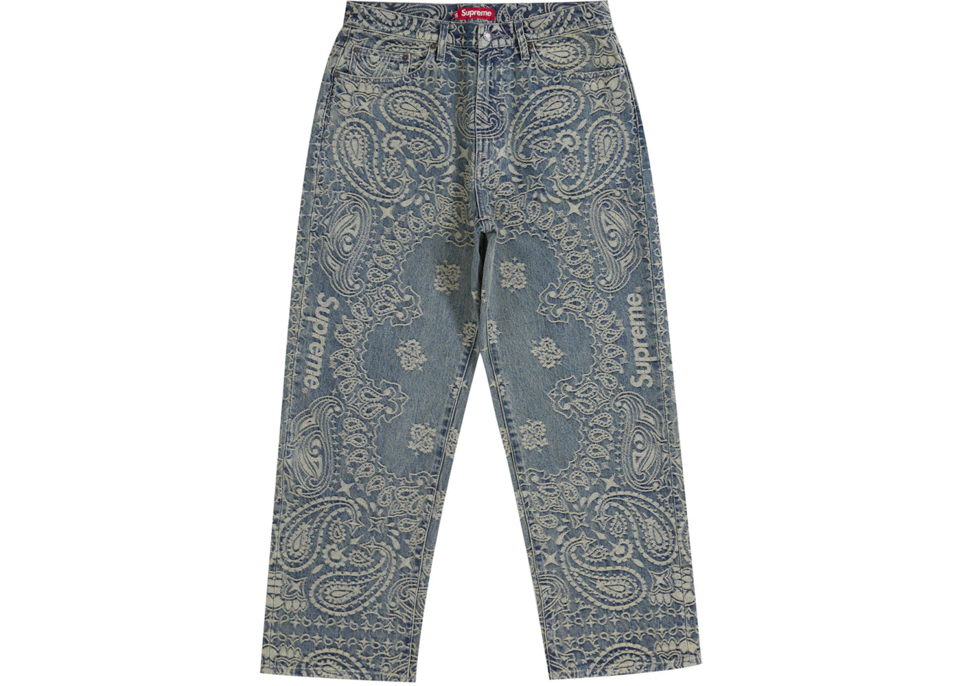Supreme Bandana Jacquard Baggy Jean-Blue