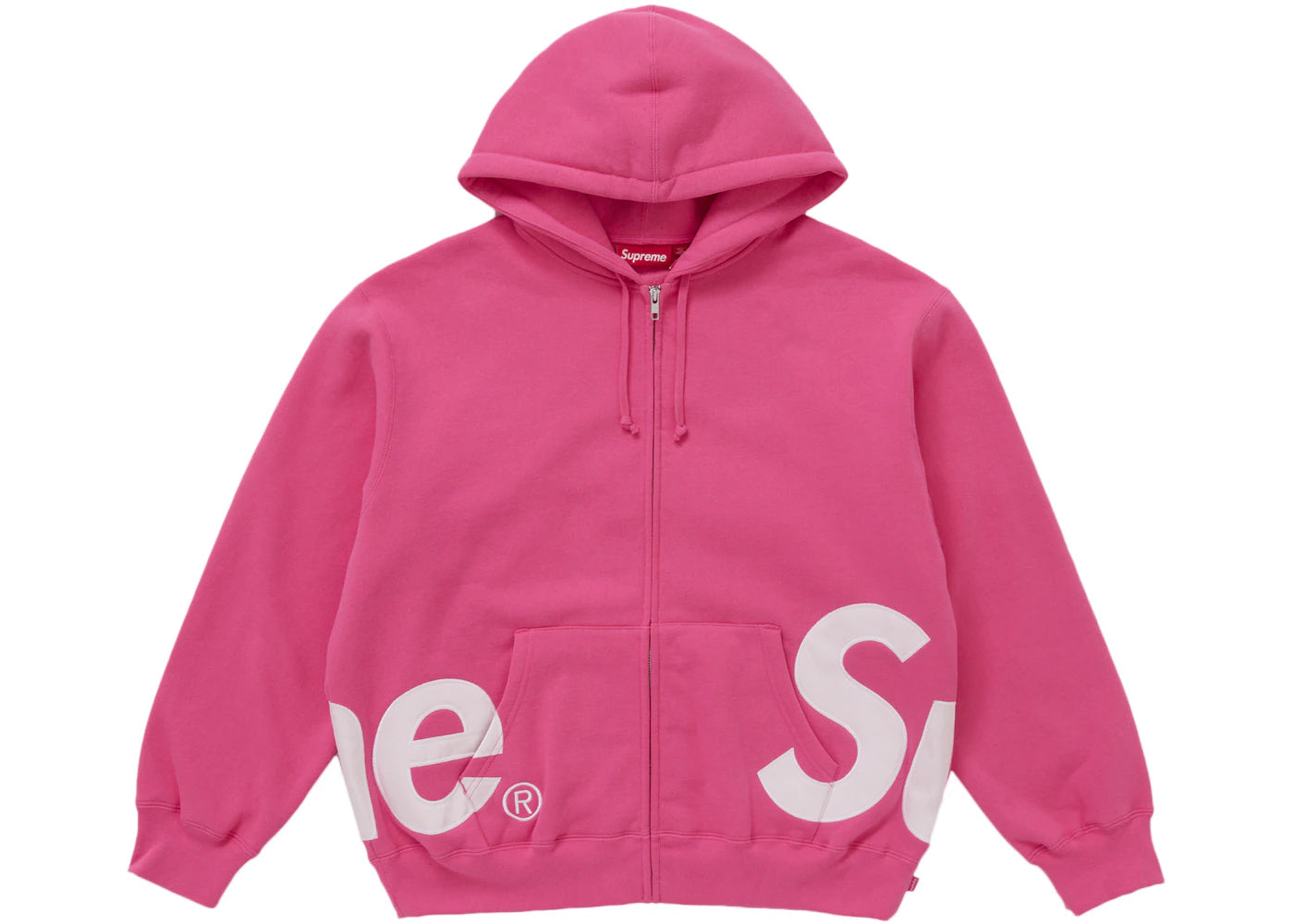 Supreme Big Logo Zip Up Hooded Sweatshirt-Magenta