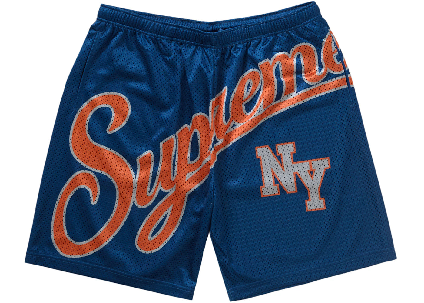 Short Supreme Big Script en maille bleu