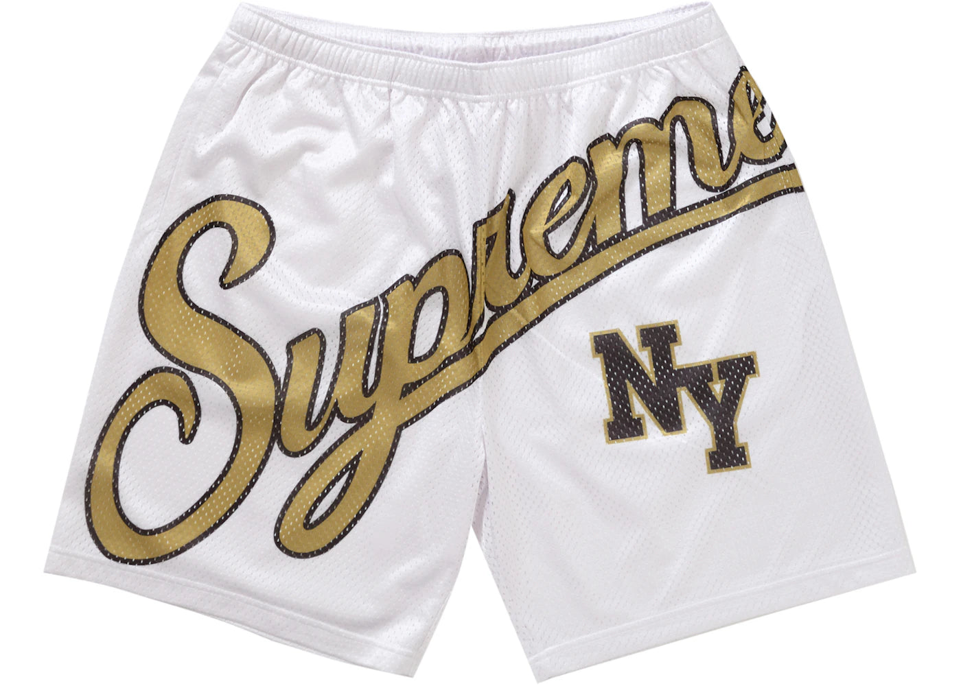 Short Supreme Big Script Mesh Blanc