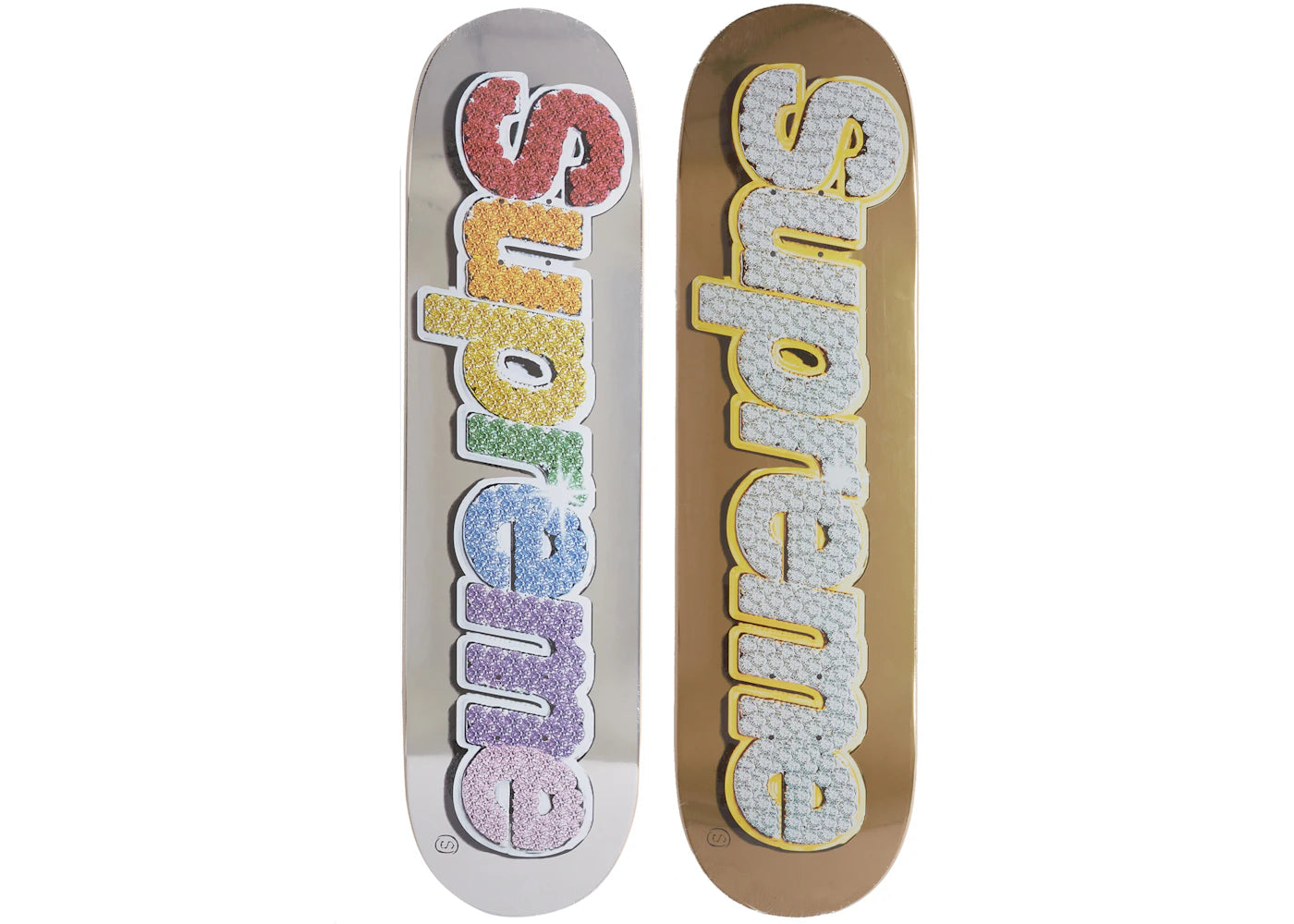 Supreme Bling Box Logo Skateboard Deck Set Multicolor - main view