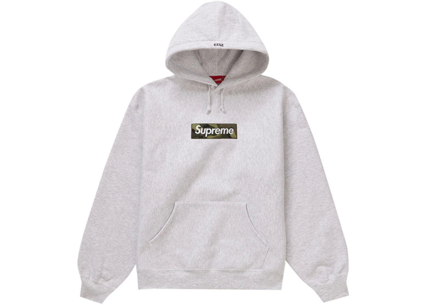 Supreme Box Logo Hooded Sweatshirt (FW23)-Ash Grey