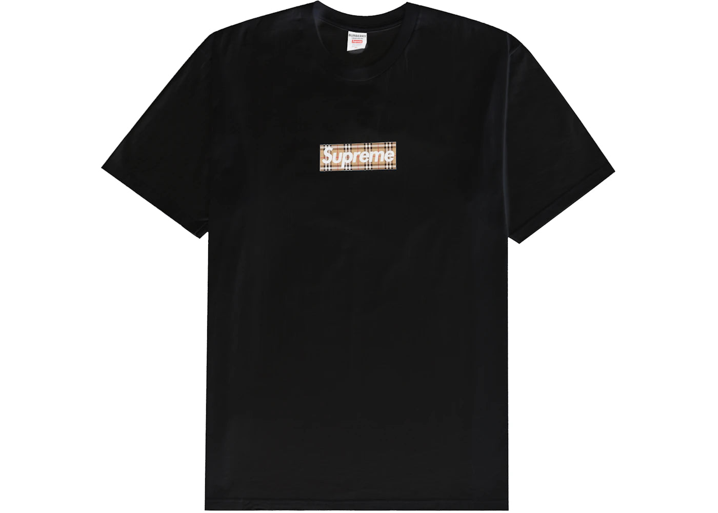 Supreme Burberry Box Logo Tee-Black
