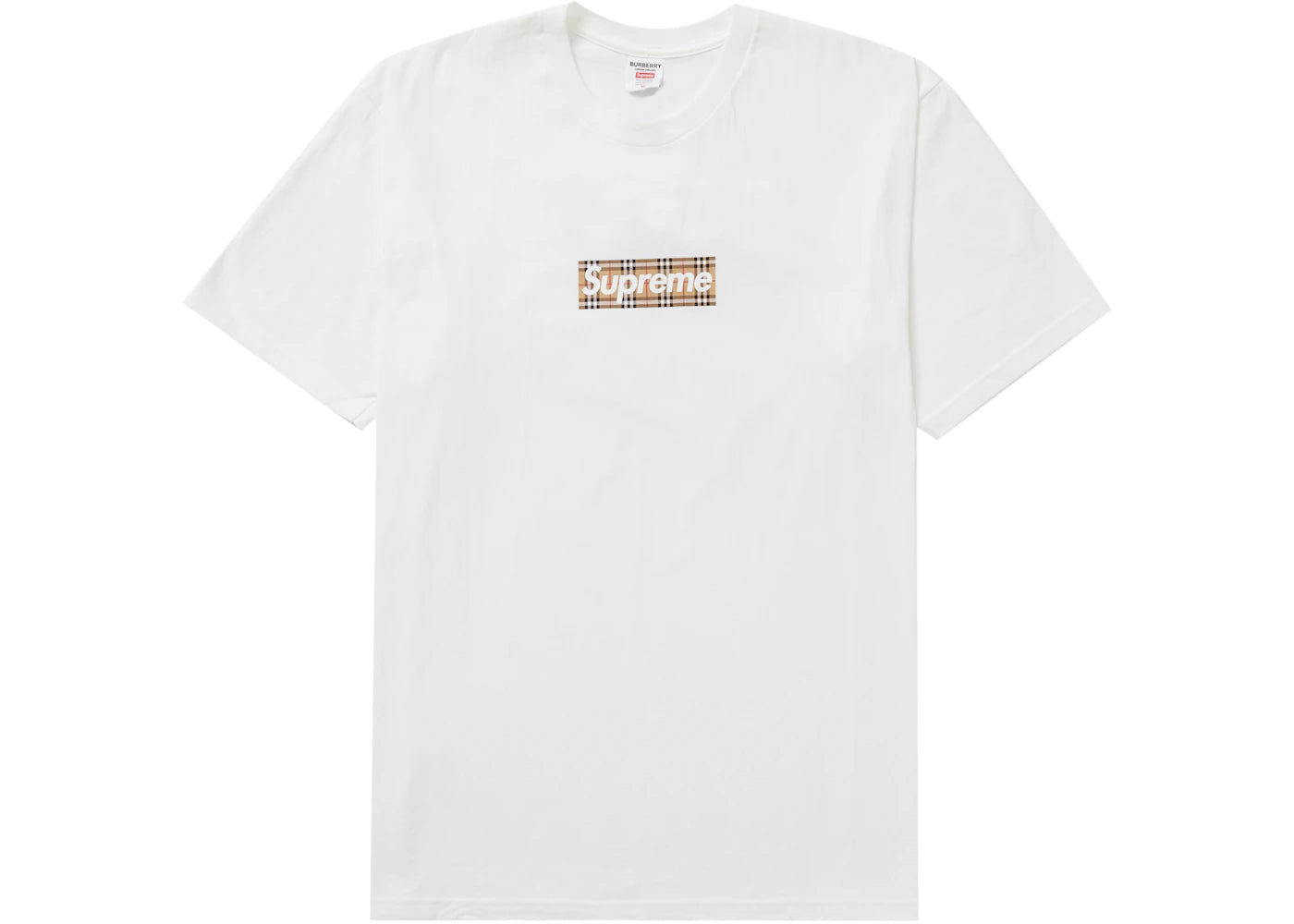 Supreme Burberry Box Logo Tee-White
