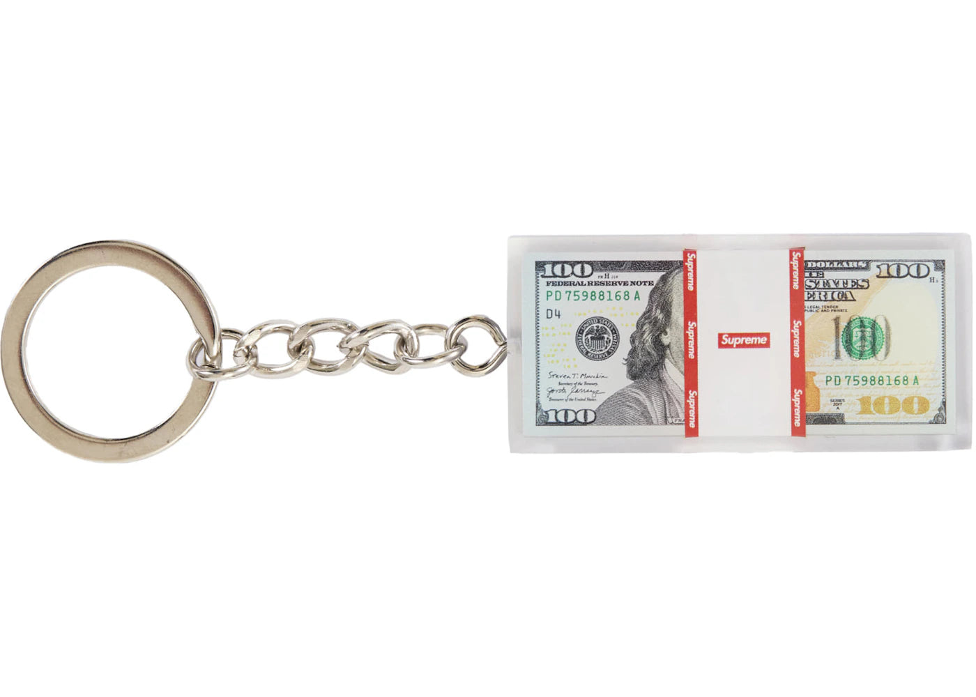 Supreme Cash Paperweight Keychain-Clear