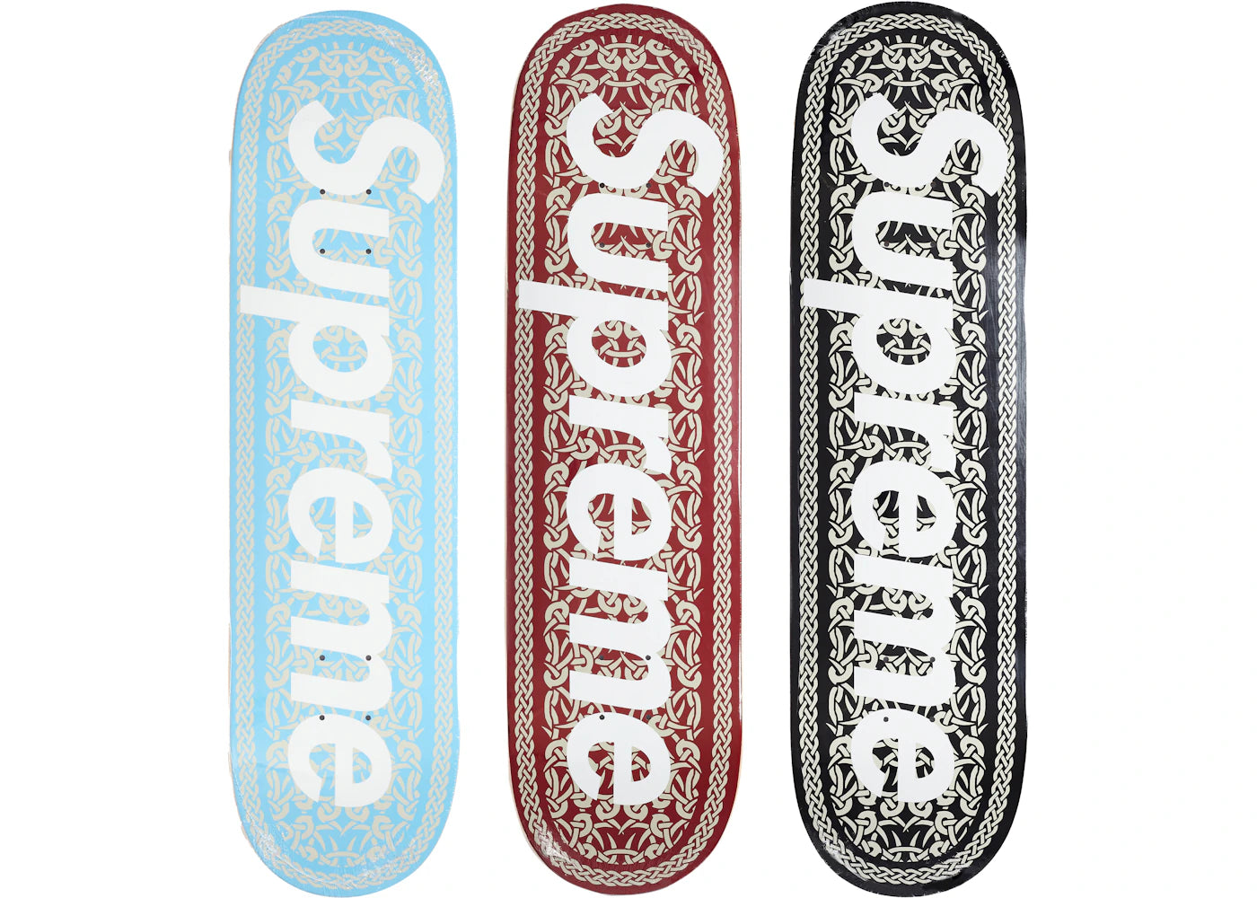 Supreme Celtic Knot Skateboard Deck Set Black/Red/Blue - main view
