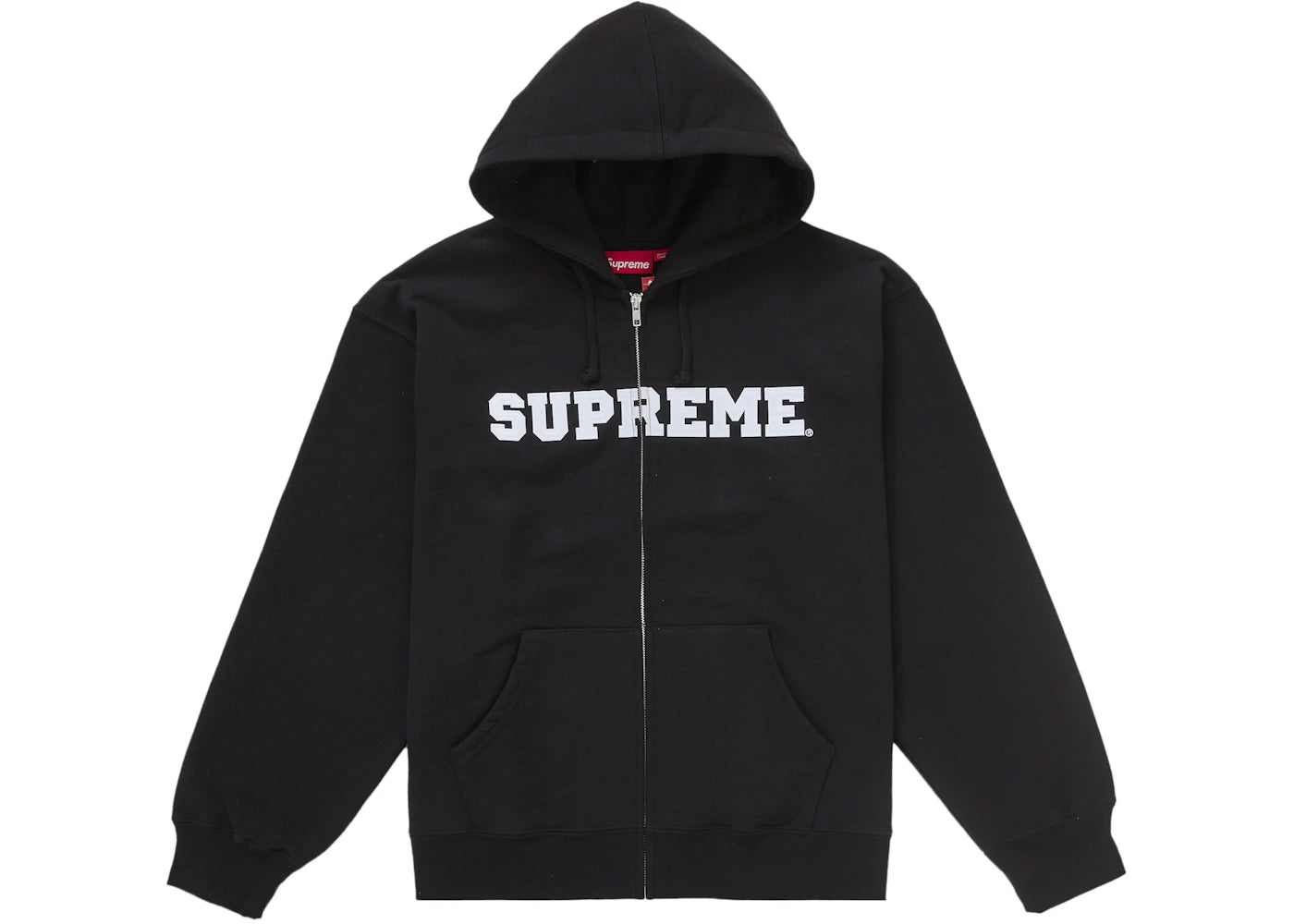 Supreme Collegiate Applique Zip Up Hooded Sweatshirt-Black