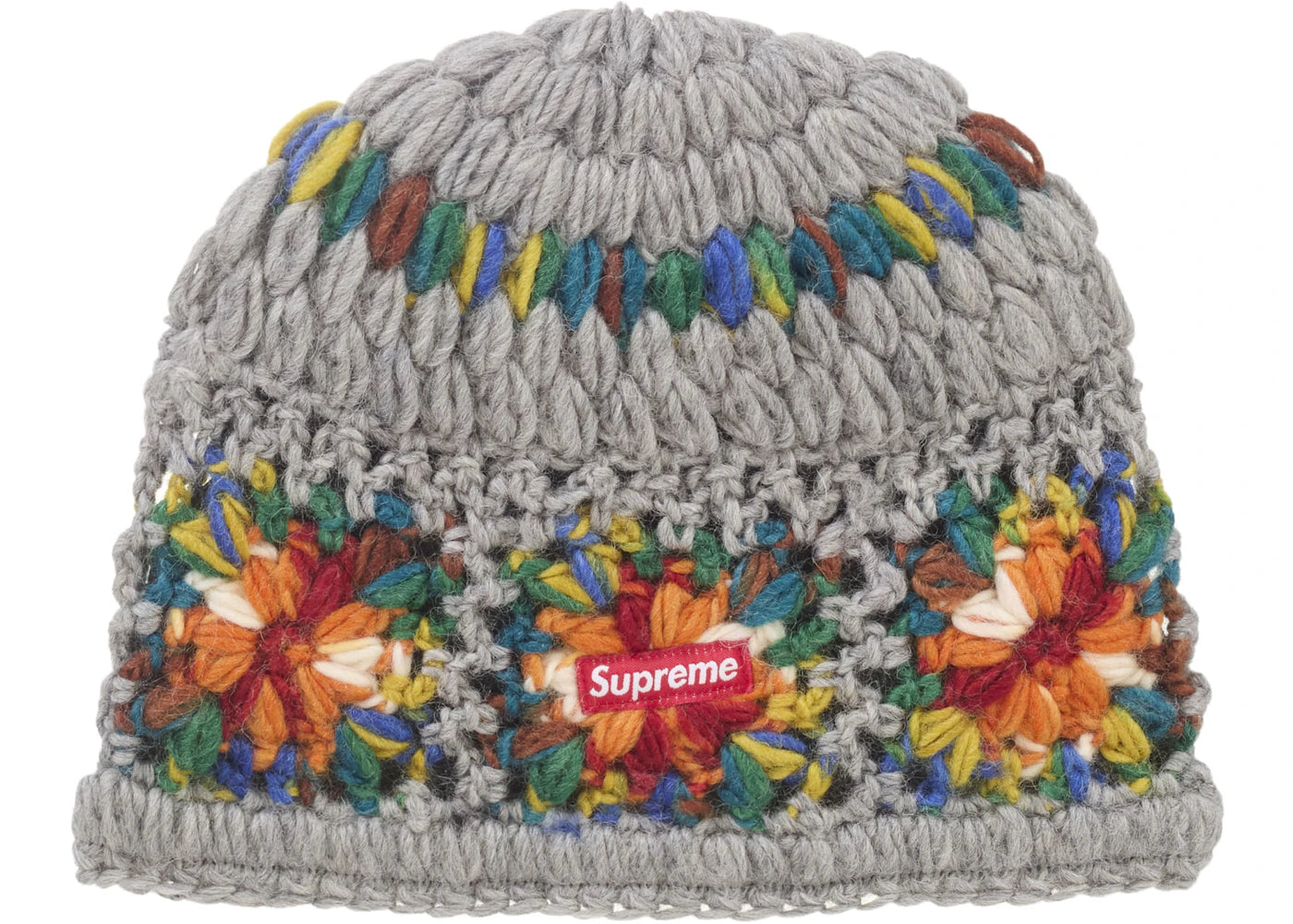 Supreme Crochet Beanie  Heather Grey