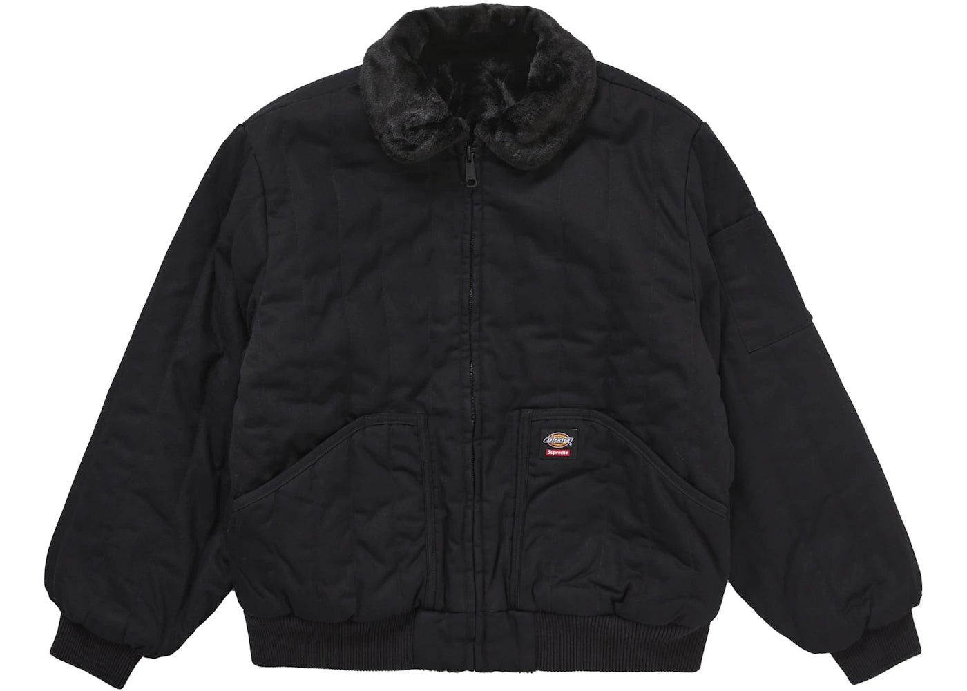 Supreme Dickies Reversible Quilted Faux Fur Work Jacket-Black