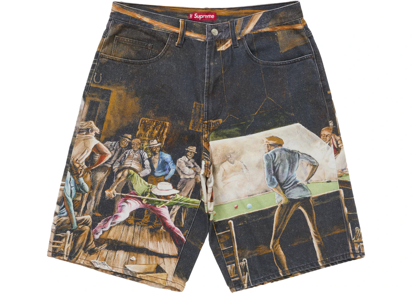 Short en jean baggy Supreme Ernie Barnes - Salle de billard