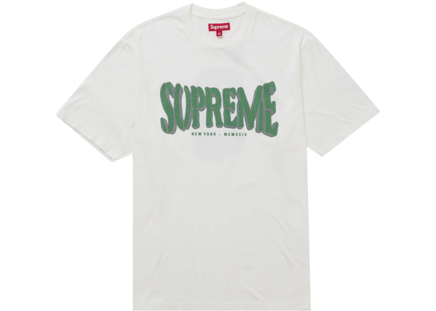 Supreme Flocked Washed S/S Top-White