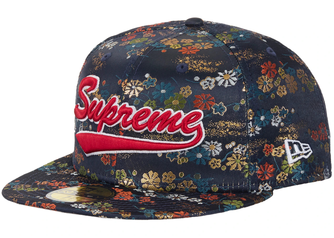 Supreme Floral Jacquard New Era 59Fifty Fitted Hat Navy