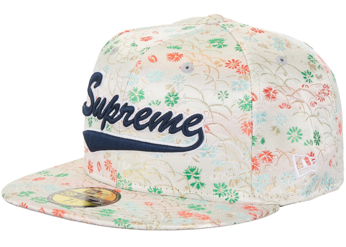 Supreme Floral Jacquard New Era 59Fifty Fitted Hat White