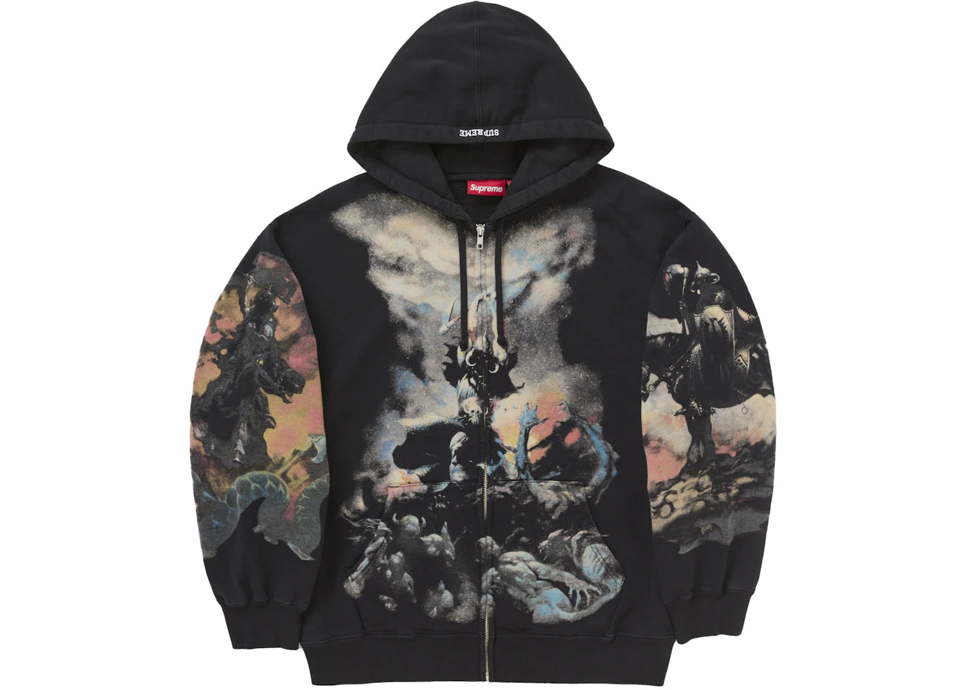 Supreme Frazetta Zip Up Hooded Sweatshirt-Black