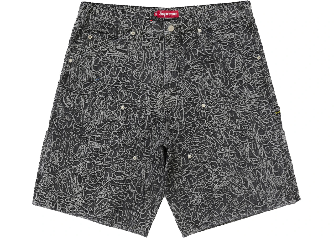 Supreme Handwriting Double Knee Denim Short-Black