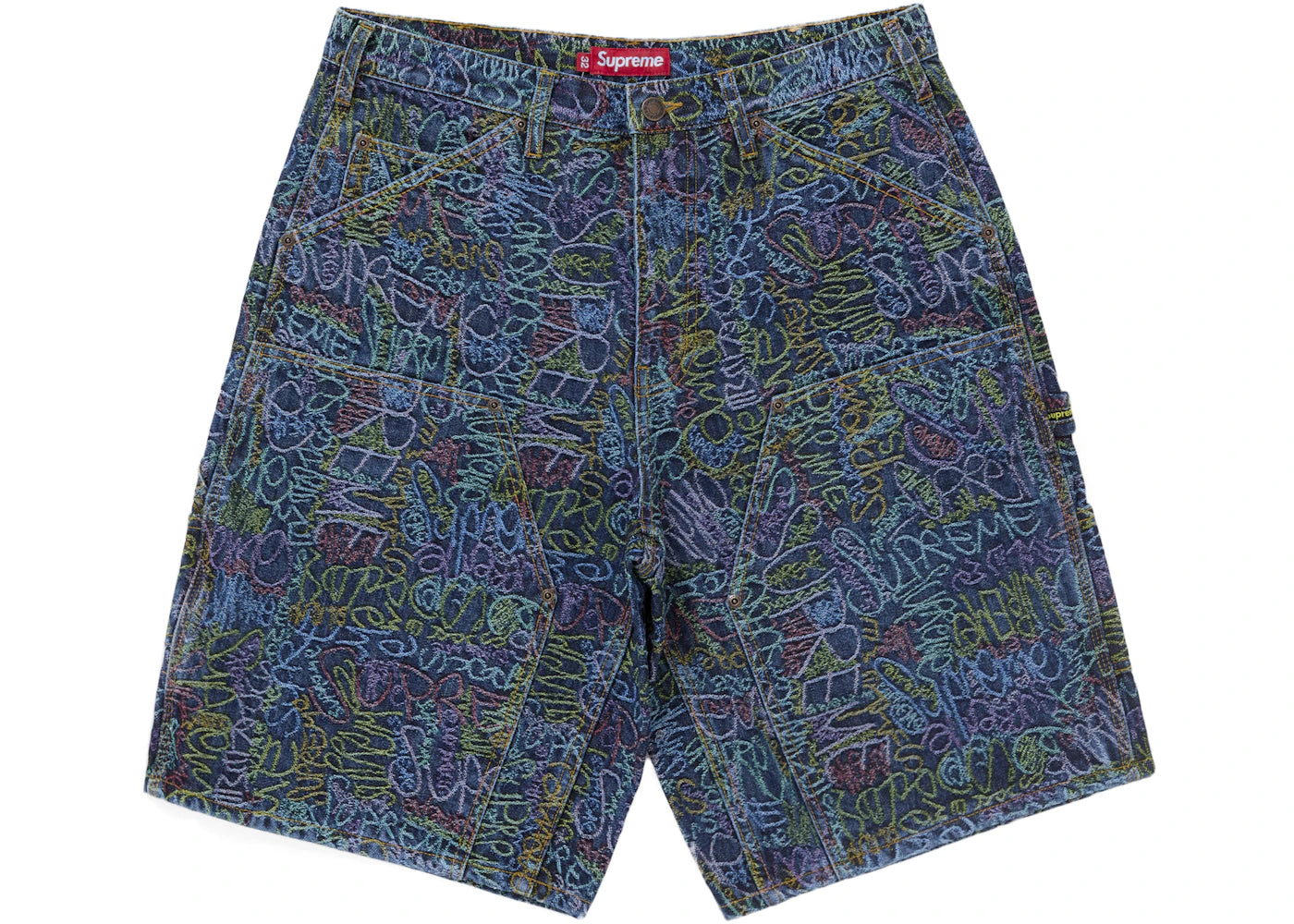 Supreme Handwriting Double Knee Denim Short-Indigo