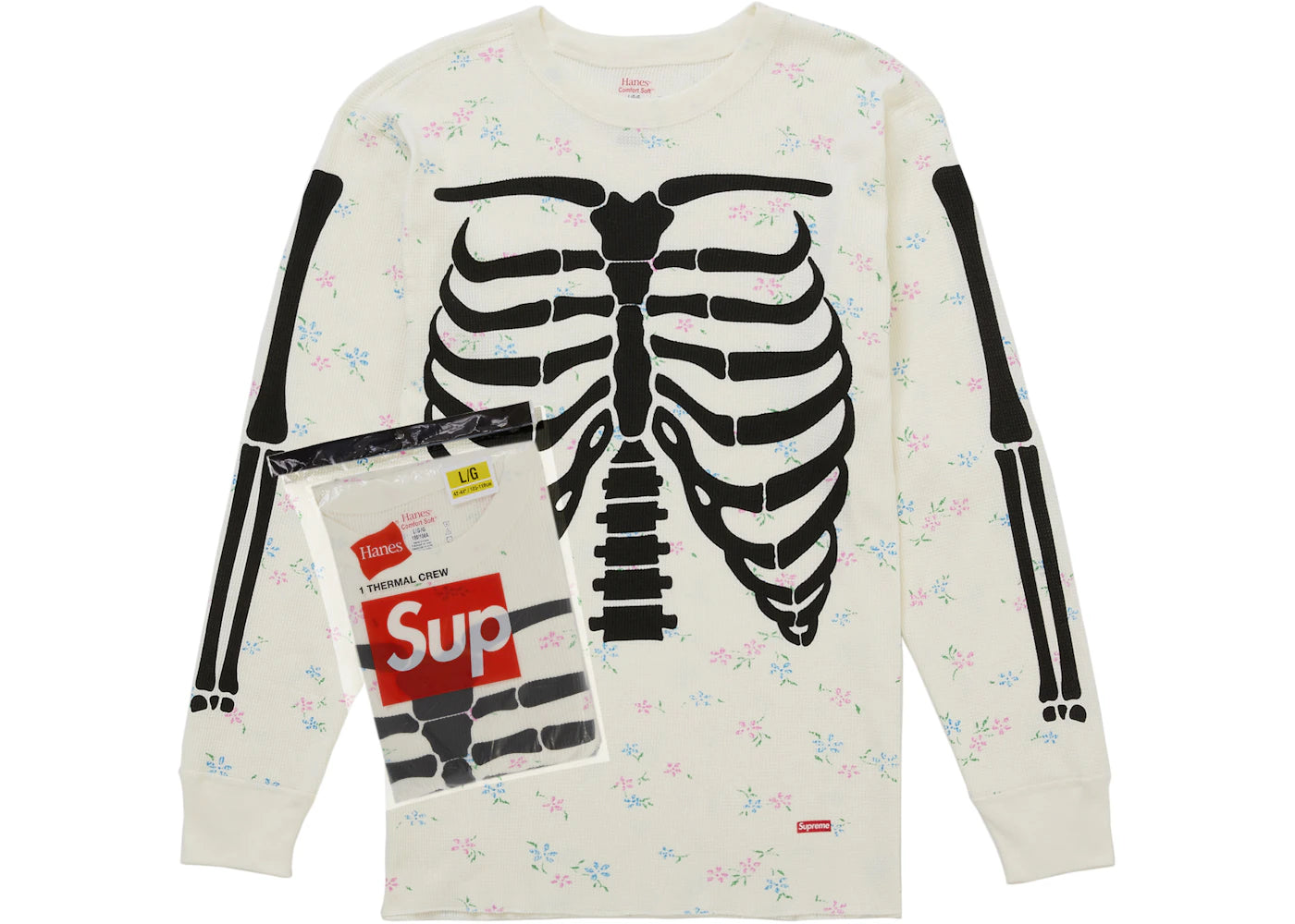 Supreme Hanes Bones Thermal Crew FW25  Floral