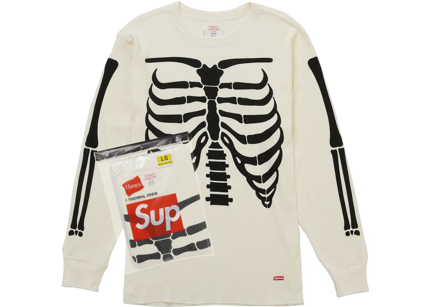 Supreme Hanes Bones Thermal Crew FW25  White