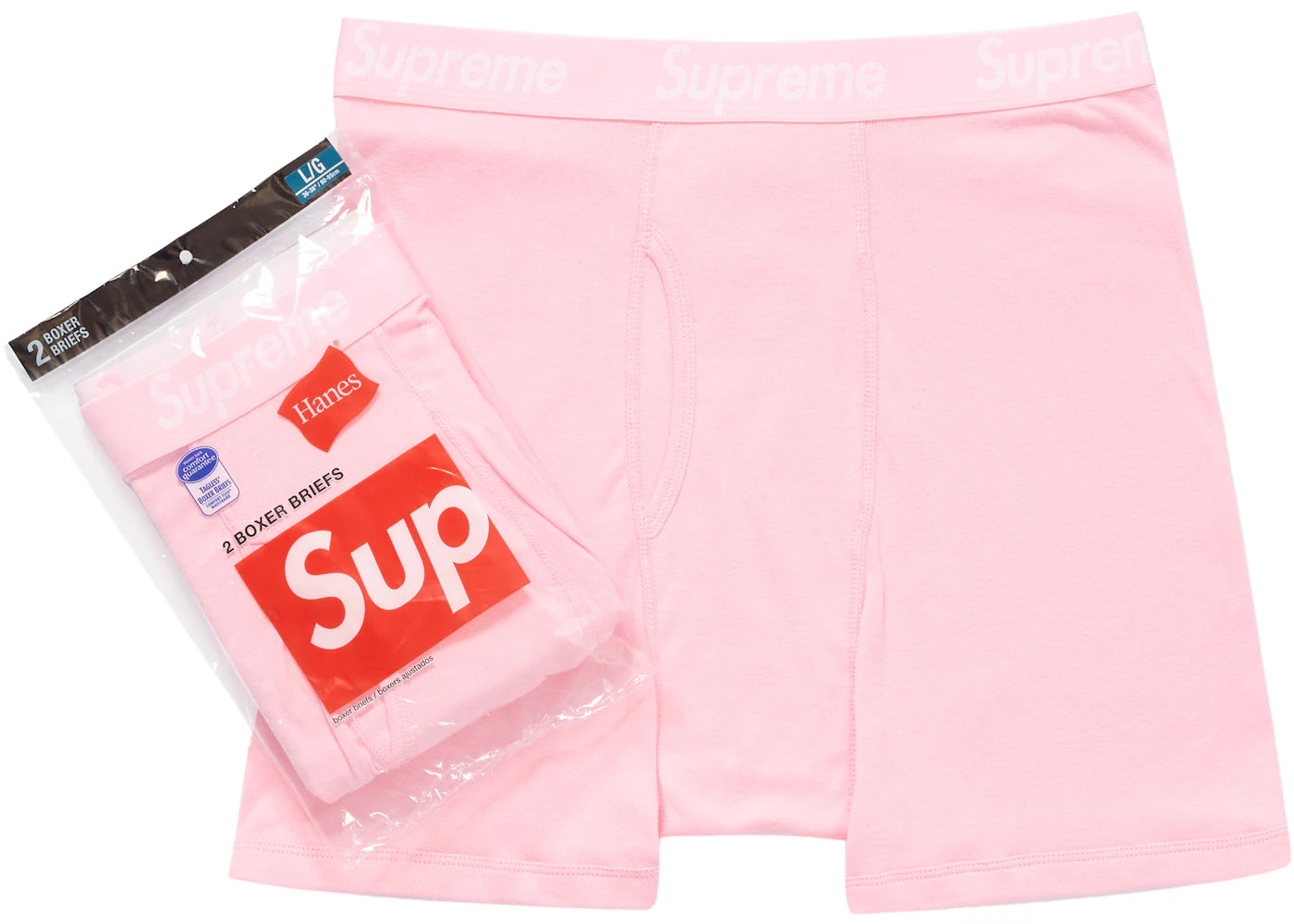 Supreme Hanes Boxer Briefs (2 Pack)-Pink