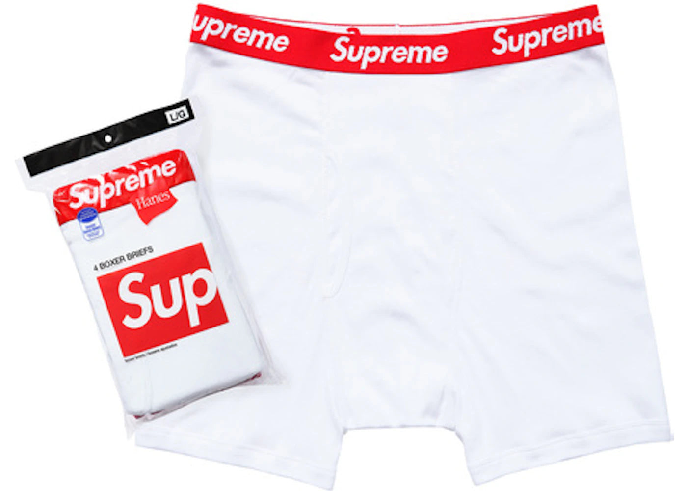 Supreme Hanes Boxer Briefs (4 Pack)-White