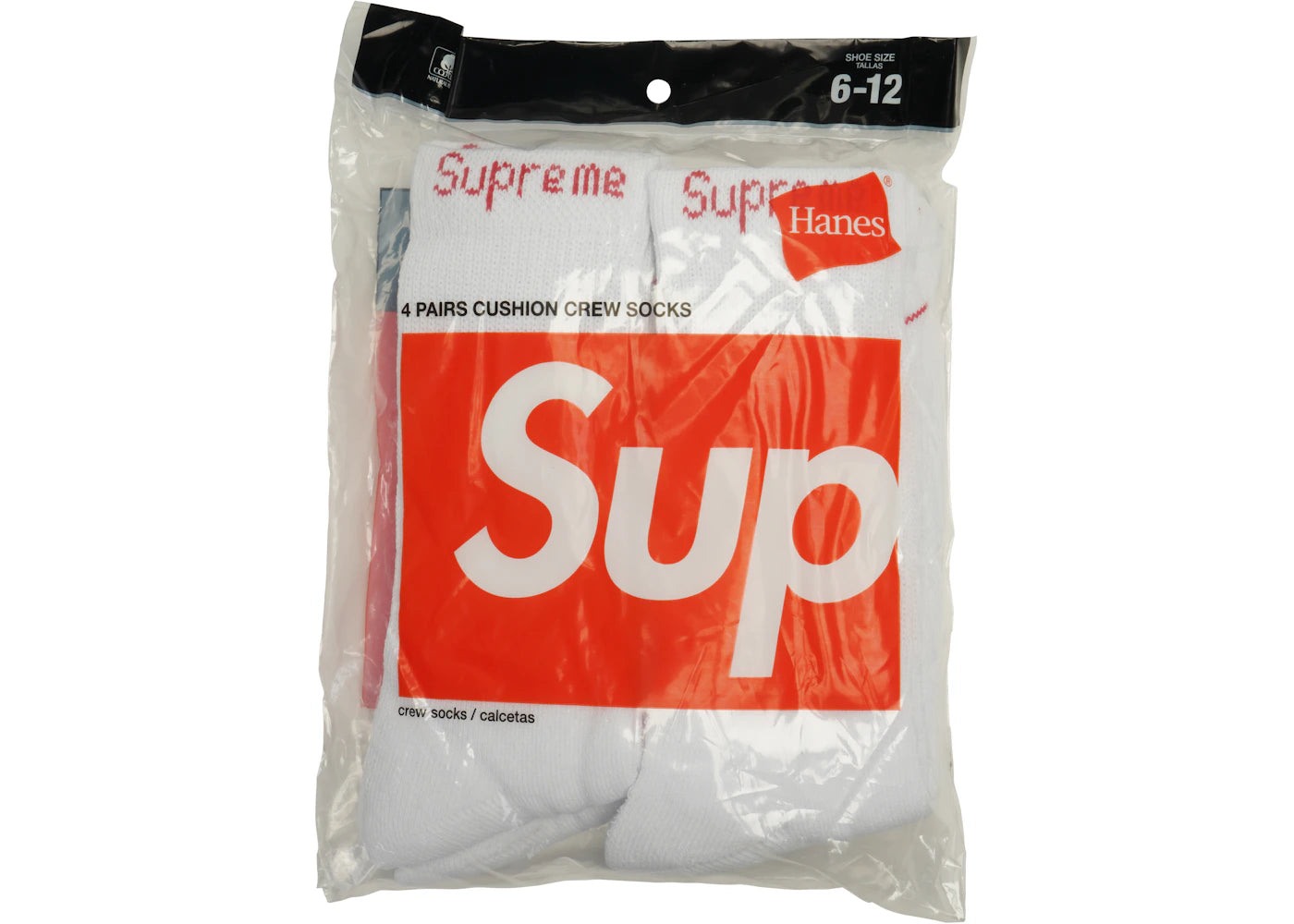 Supreme Hanes Crew Socks (4 Pack)-White