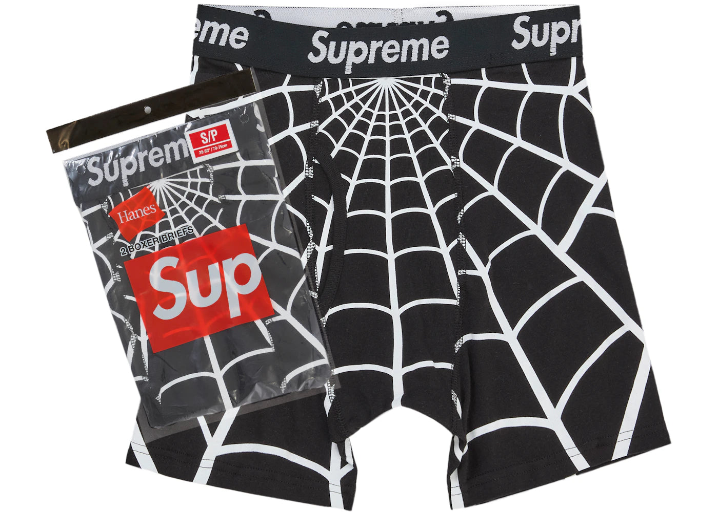 Supreme Hanes Spider-Man Boxer Briefs  Black