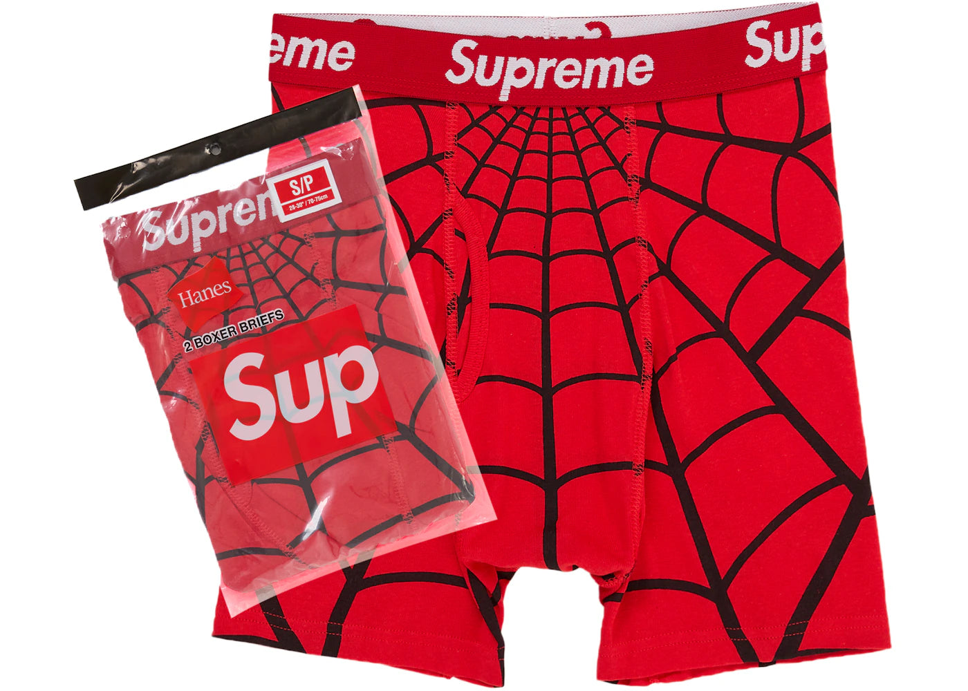 Supreme Hanes Spider-Man Boxer Briefs  Red