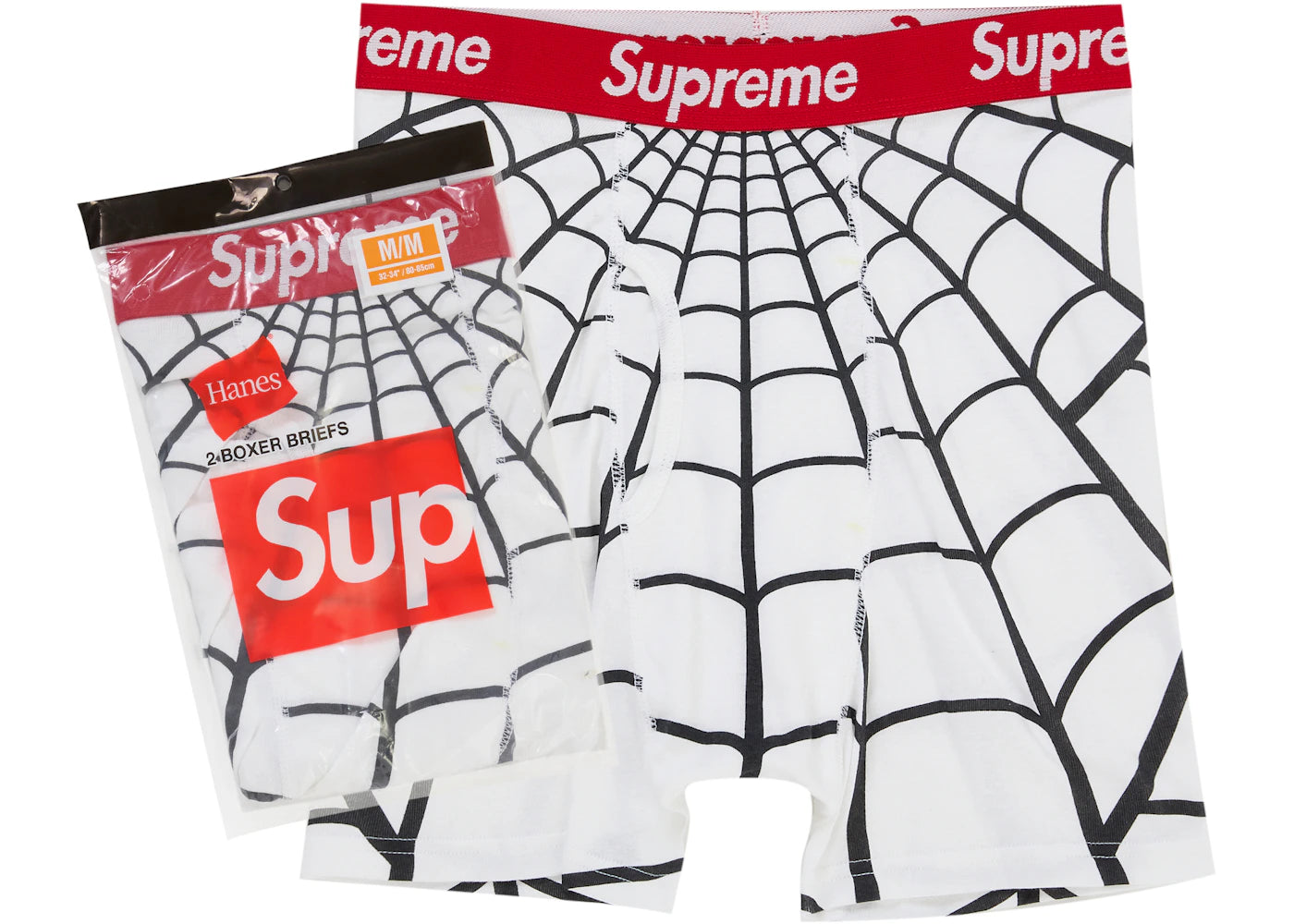 Supreme Hanes Spider-Man Boxer Briefs  White