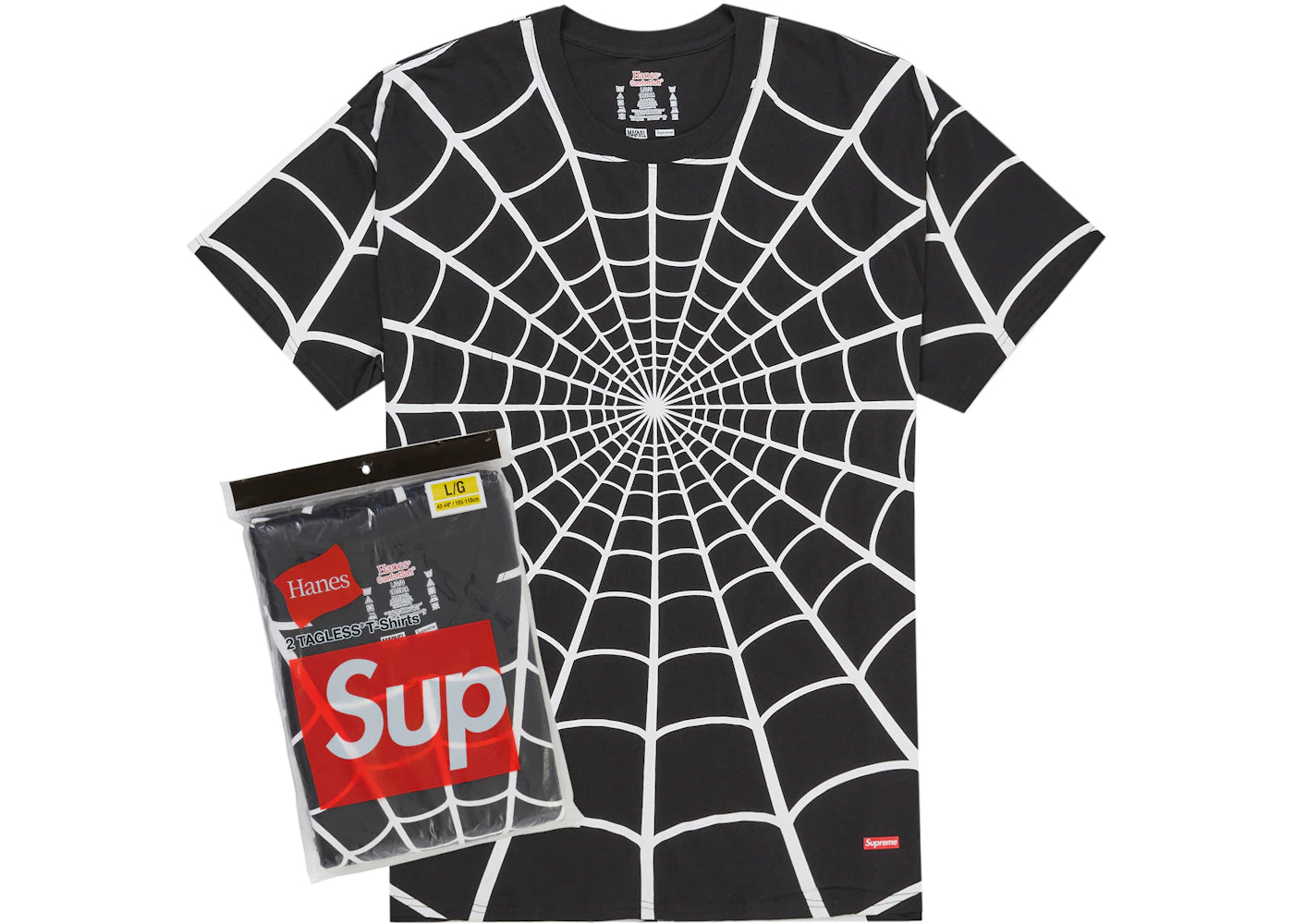Supreme Hanes Spider-Man Tagless Tees  Black