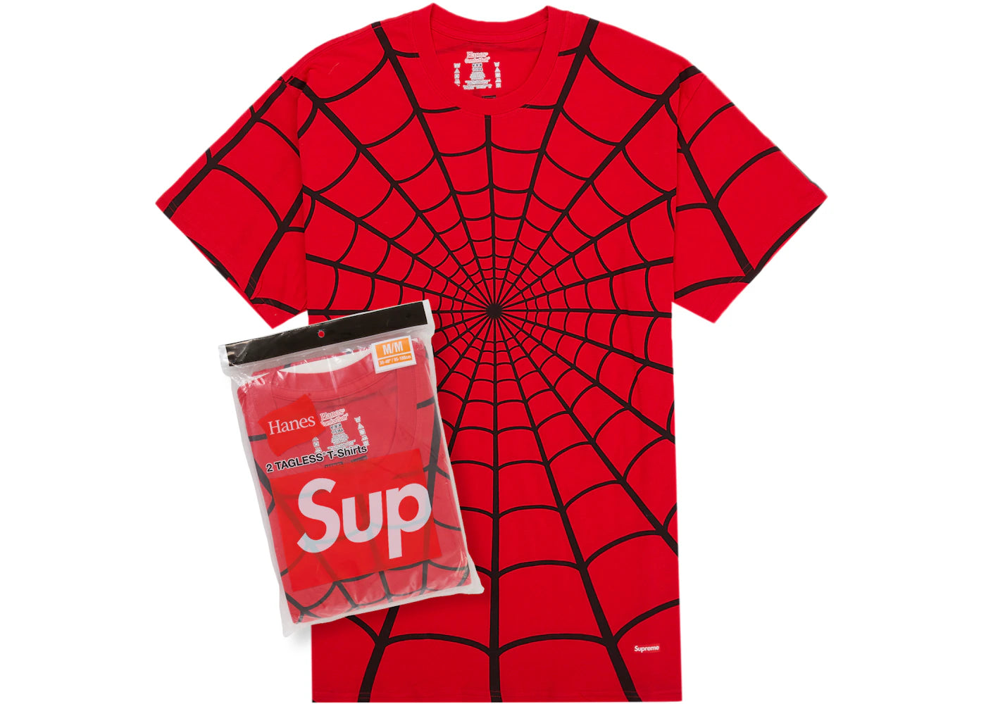 Supreme Hanes Spider-Man Tagless Tees  Red