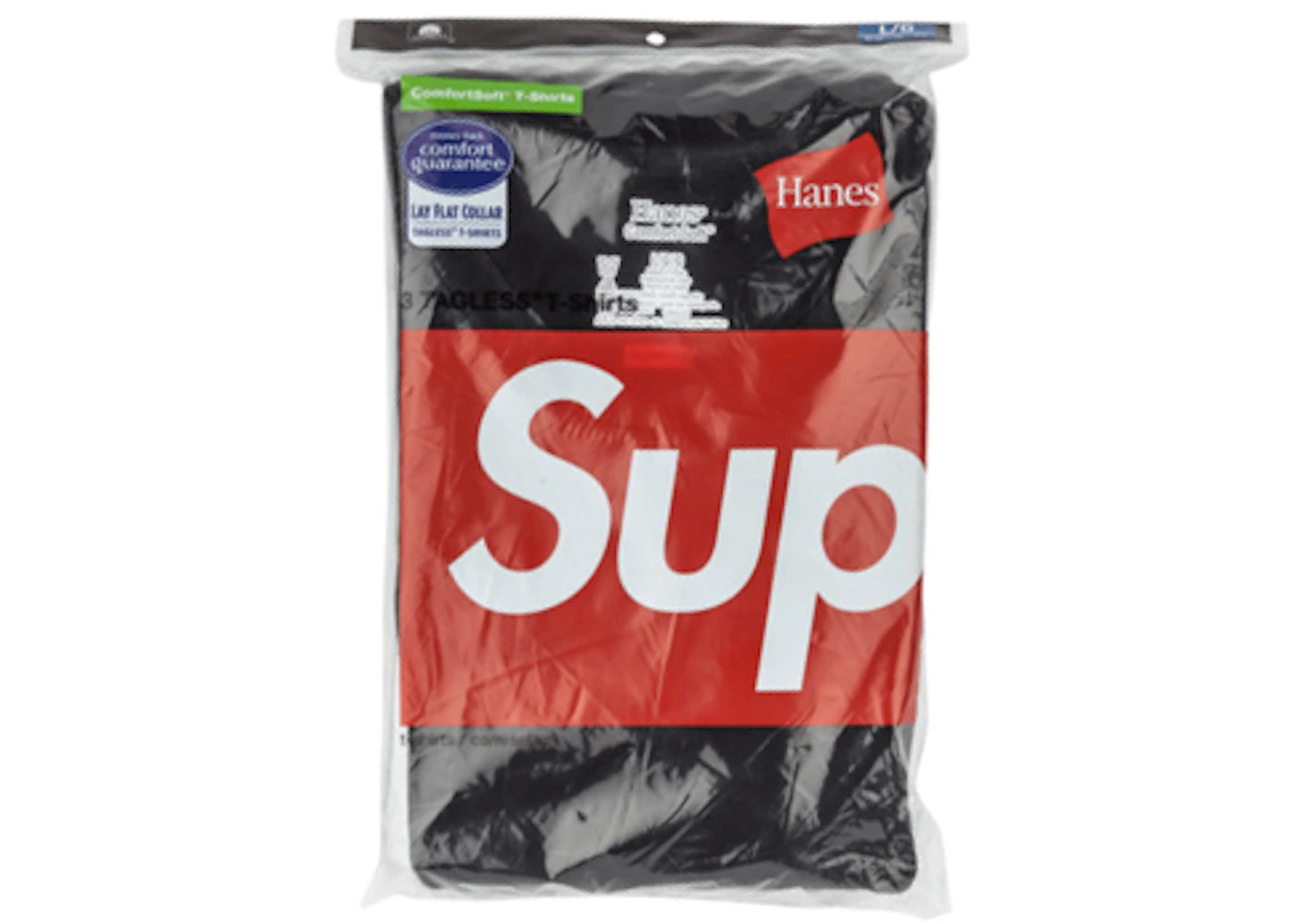Supreme Hanes Tagless Tees (3 Pack)-Black