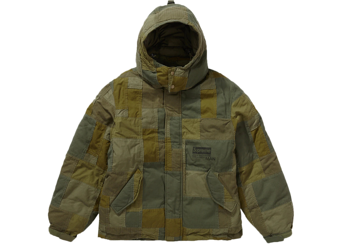 Supreme JUNYA WATANABE CDG MAN Patchwork Puffy Jacket-Olive