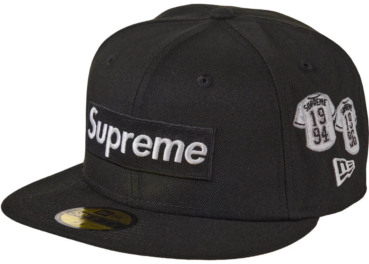 Supreme Jerseys Box Logo New Era Fitted Hat-Black